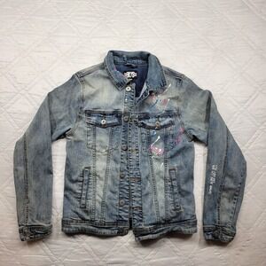 BKYS Stay Low Key well worn women's jean jacket‎ size M